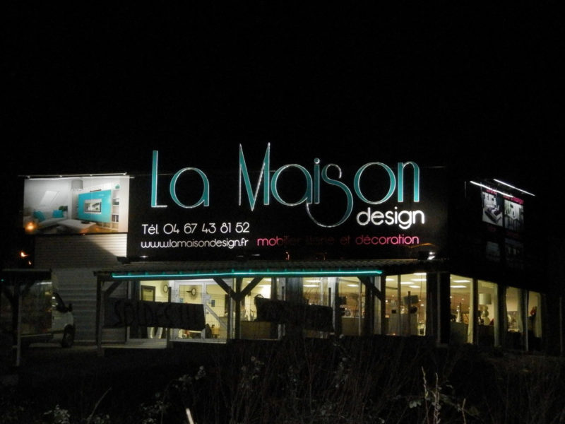 La Maison Design enseigne lumineuse