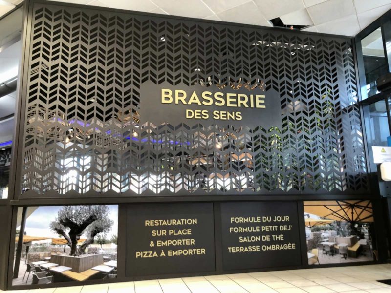 Marquage publicitaire brasserie des sens intermarché Frontignan